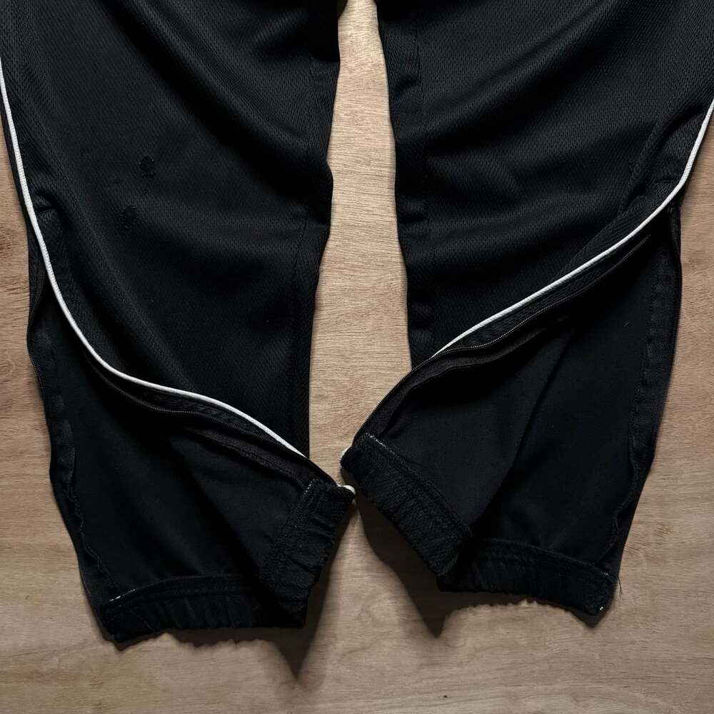 Nike Vintage Y2K Black Mesh Track Pants White Piping Zip Ankle Men’s M - Picture 5 of 7